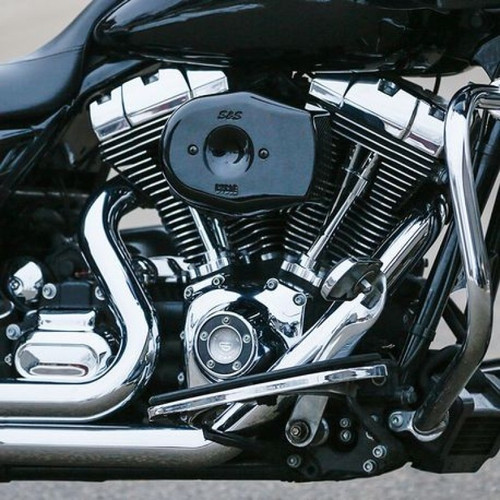 S&S Cycle 08-16 Touring/16-17 Softail Models Stealth Air Cleaner Kit w/ Black Tribute Cover - 170-0597 Photo - Primary