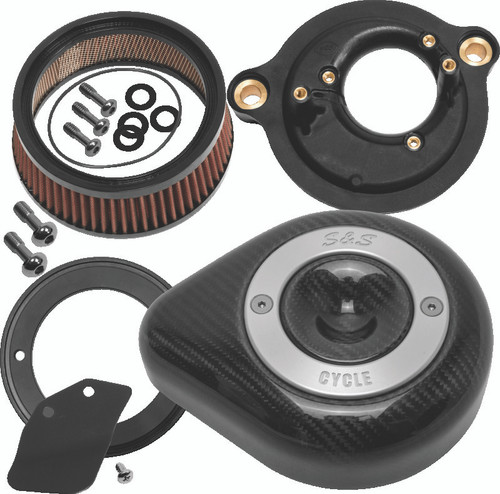 S&S Cycle 2017+ M8 Models Stealth Air Cleaner Kit w/ Carbon Fiber Cover - 170-0498B Photo - Primary S&S Cycle 2017+ M8 Models Stealth Air Cleaner Kit w/ Carbon Fiber Cover - 170-0498B Photo - Primary