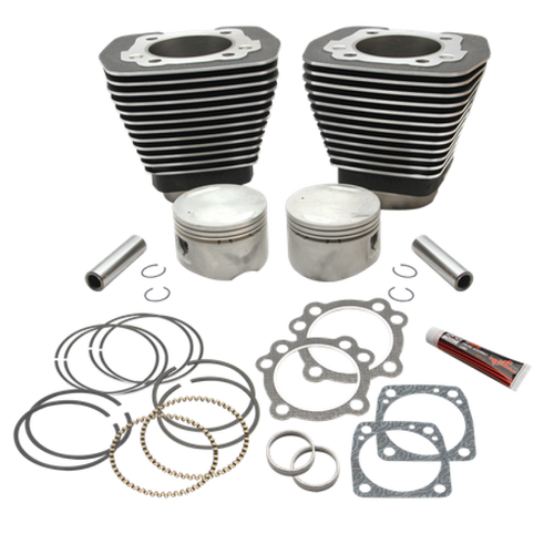 S&S Cylinder 84-99 BT w/Super Stock Cylinder Heads 89in 3 1/2in Bore Cylinder & Piston Kit - Wblack - 91-7711 User 1