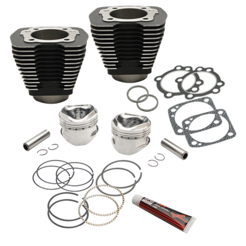 S&S Cycle 84-99 BT 96in 3-5/8in Big Bore Cylinder & Piston Kit For S&S SH96 Engines - Wrinkle Black - 91-7707 User 1