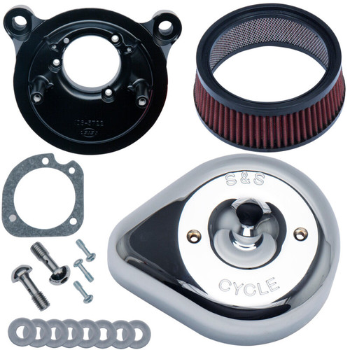S&S Cycle 84-99 BT w/ Super E/G Carb Stealth Air Cleaner Kit w/ Chrome Slasher Teardrop - 170-0770 Photo - Primary