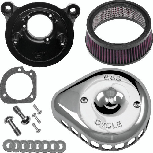 S&S Cycle 91-06 XL w/ Stock CV Carb Chrome Mini Teardrop Stealth Air Cleaner Kit - 170-0449 Photo - Primary