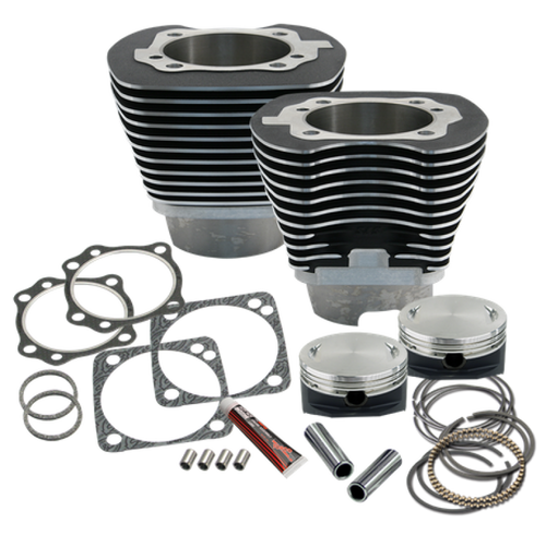 S&S Cycle 99-06 BT 4-1/8in Bore Cylinder & Piston Kit - Wrinkle Black - 910-0226 User 1