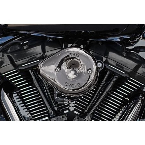 S&S Cycle Lava Stealth Mini Teardrop Air Cleaner Cover - Chrome - 170-0780 Photo - Primary