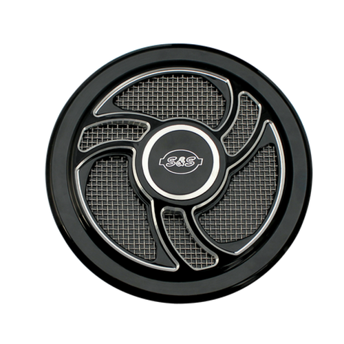 S&S Cycle Stealth Applications Torker Air Cleaner Cover w/ Machined Highlights - Gloss Black - 170-0206 User 1