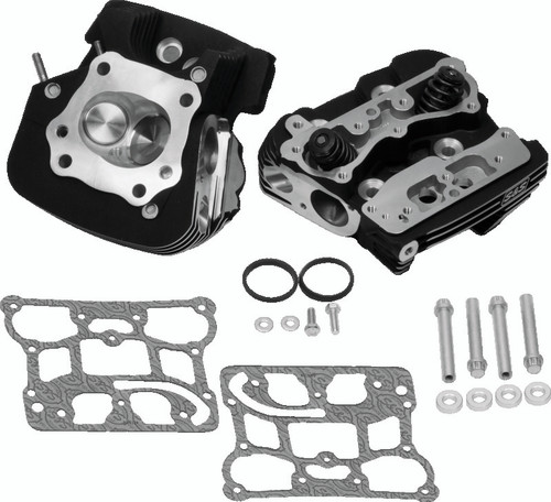 S&S Cycle 99-05 BT Super Stock 79cc Cylinder Head Kit - Wrinkle Black - 900-0251 Photo - Primary
