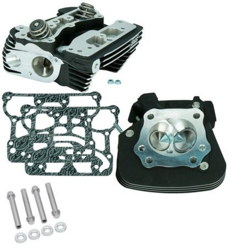 S&S Cycle 2006 Dyna Super Stock 91cc Cylinder Heads - Wrinkle Black - 900-0349 Photo - Primary