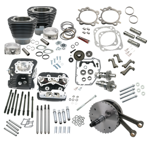 S&S Cycle 99-06 BT 124in Hot Set Up Kit W/ S&S Cylinder Heads - Wrinkle Black - 900-0564 User 1