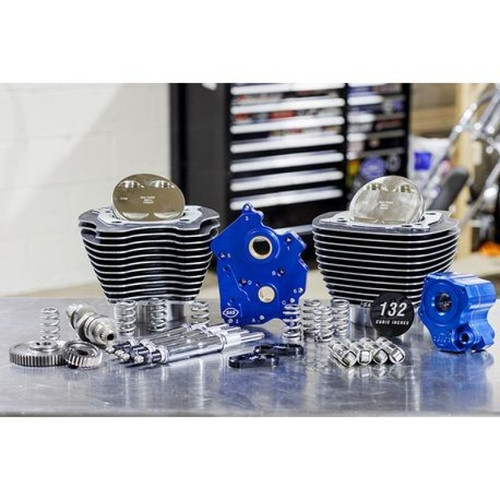 S&S Cycle 2017 M8 132in Power Pack w/ Chrm Pushrod Tubes & Gear Drive Cam - Blk Granite w/ Highlight - 310-1238 Photo - Primary