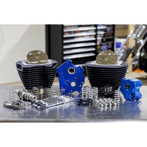 S&S Cycle 2017+ M8 132in Power Pack w/ Chrome Pushrod Tubes & Gear Drive Cam - Black w/o Highlight - 310-1234 Photo - Primary