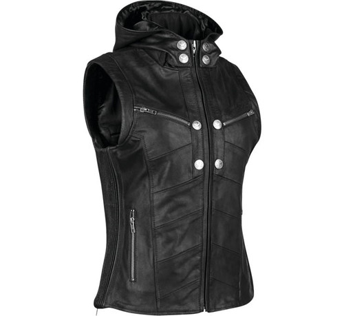 Speed and Strength Hells Belles Leather Vest Womens Black - 2XL - 889743