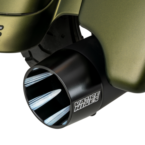 Vance & Hines 17-23 Harley Touring Models Blackbird 450 Slip-Ons - Black Contrast Finish End Caps - 46792 Photo - Primary