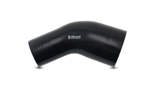 Vibrant 1.75in ID x 2in ID Gloss Black Silicone 45 Degree Transition Elbow - 19755 Photo - Primary