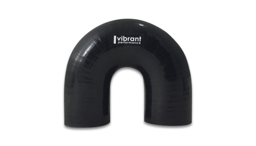 Vibrant 4 Ply Reinforced Silicone Elbow Connector - 1in ID x 5.875in Leg 180 Deg Elbow (BLACK) - 19655 Photo - Primary