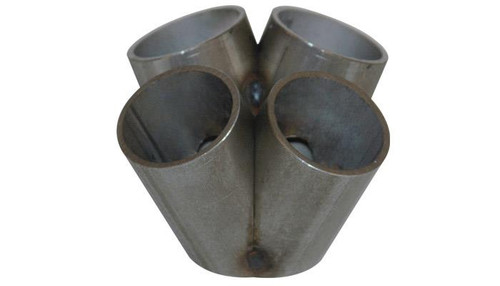 Vibrant 4 into 1 SS Turbo Mani Collector for T3 T3/T4 in Flange 48mm Pipe OD 3in tall 72mmx48mm out - 2451 Photo - Primary