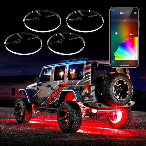 XK Glow Wheel Ring Light Kit XKchrome App controlled w/ Turn Signal Function 4pc 15In User 1
