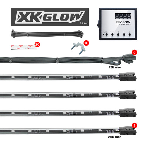 XK Glow 3 Million Color XKGLOW LED Accent Light Car/Truck Kit 8x24In Tubes User 1