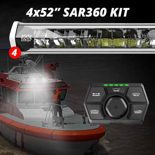 XK Glow SAR360 Light Bar Kit Emergency Search and Rescue Light System White (4) 52In User 1