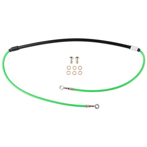 KAWASAKI KX125 04-05 Tusk Front Motorcycle Steel Braided Brake Line Standard Length Green KAWASAKI KX125 04-05 Tusk Front Motorcycle Steel Braided Brake Line Standard Length Green