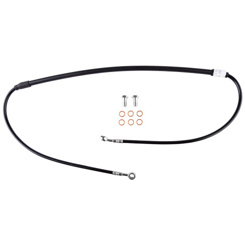 KAWASAKI KX450 19-23 Tusk Front Motorcycle Steel Braided Brake Line Standard Length Black