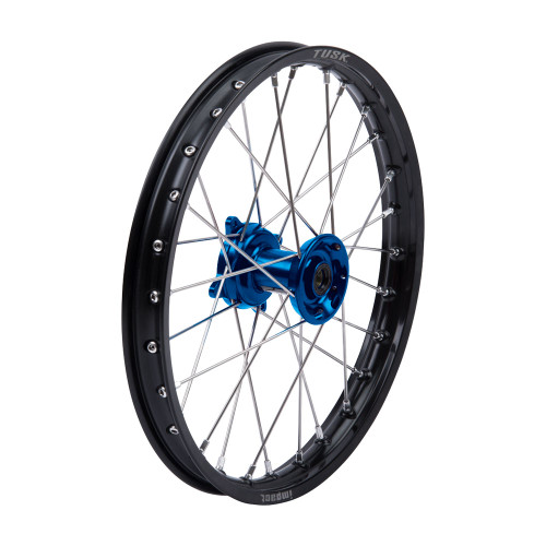 SUZUKI RM80 96-01 Tusk Impact Complete Wheel - Front 17 x 1.40 Black Rim/Silver Spoke/Blue Hub