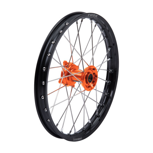 GASGAS MC 85 17/14 22-25 Tusk Impact Complete Wheel - Front 17 x 1.40 Black Rim/Silver Spoke/Orange Hub