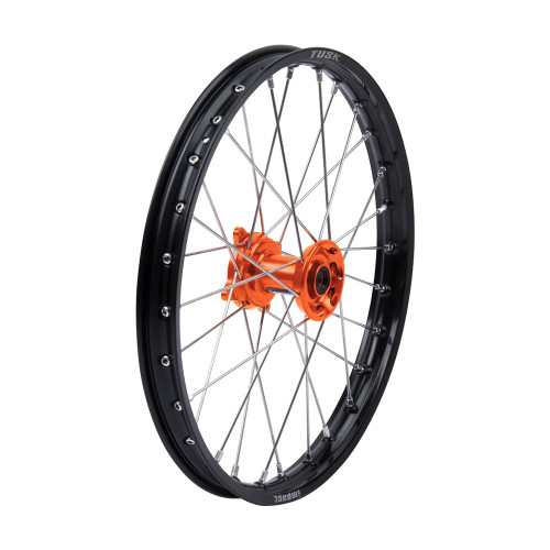 GASGAS MC 85 17/14 22-25 Tusk Impact Complete Wheel - Front 19 x 1.40 Black Rim/Silver Spoke/Orange Hub
