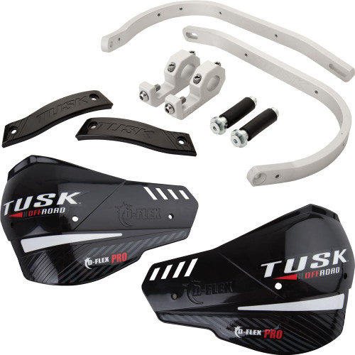 HONDA CRF250L Rally 17-20 Tusk D-Flex Pro Adventure Handguards Silver Bar/Black Plastics 7/8" Bars