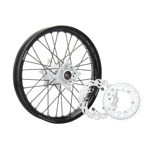 YAMAHA YZ125 05-21 Tusk Impact Complete Rear Wheel Package 18 x 2.15 Black Rim/Black Spoke/White Hub