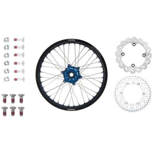 YAMAHA YZ125 22-25 Tusk Impact Complete Rear Wheel Package 18 x 2.15 Black Rim/Silver Spoke/Blue Hub