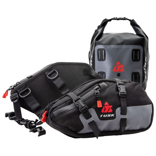 Tusk Traverse Pannier Bags w/ X-Small Dry Duffel Tail Bag Black/Grey 2005820004