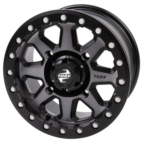 KAWASAKI MULE Pro-DX 1000 16-17 4/156 Tusk Uinta Beadlock Wheel 14x7 4.0 + 3.0 Gunmetal/Black