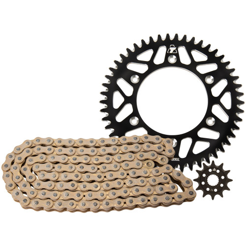 HONDA CR125R 97 Tusk Alloy Kit & Gold Plated Race Chain Black Rear Sprocket