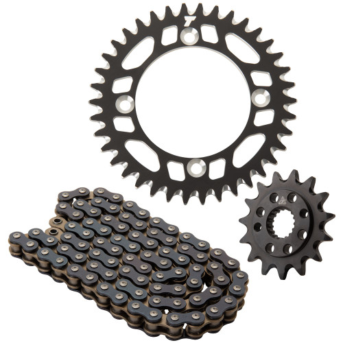 KAWASAKI KLX300 97-02 Tusk Alloy Kit & O-Ring Chain Black Rear Sprocket