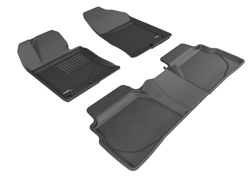 3D MAXpider 2011-2014 Hyundai Sonata/2015 Sonata Hybrid Kagu 1st & 2nd Row Floormats - Black - L1HY03801509 Photo - Primary