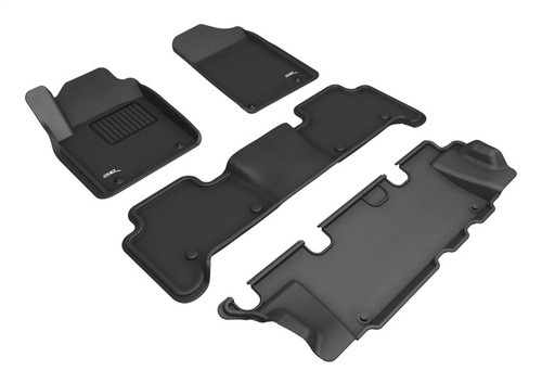 3D MAXpider 2011-2020 Infiniti QX80/QX56 Kagu 1st & 2nd & 3rd Row Floormats - Black - L1IN01601509 Photo - Primary