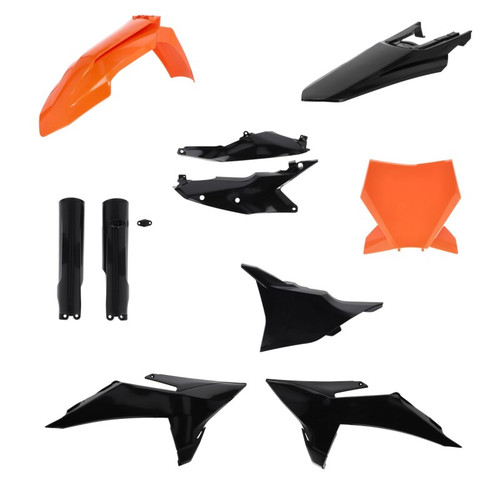 Acerbis 2025 KTM 125-450 SX/ SX-F/XC/XC-F Full Plastic Kit - Black/Orange - 2986815229 Photo - Primary
