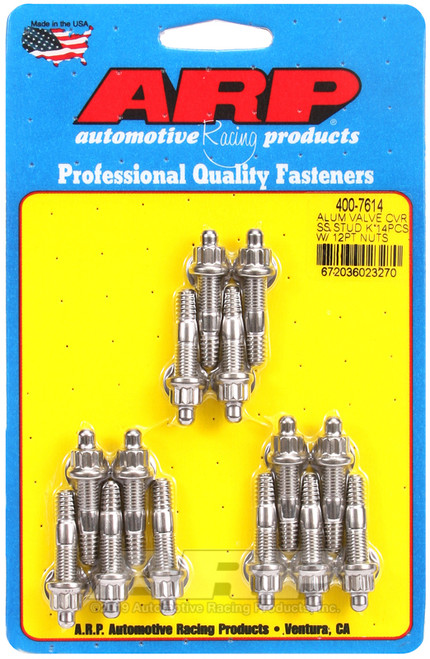 ARP Cast Alum Covers SS 12pt Valve Cover Stud Kit 14pc - 400-7614 Photo - Primary
