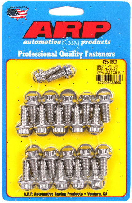 ARP BB Chevy1-pc Oil Pan Gasket w/ Alum Timing Cover 12pt Bolt Kit - 435-1803 Photo - Primary