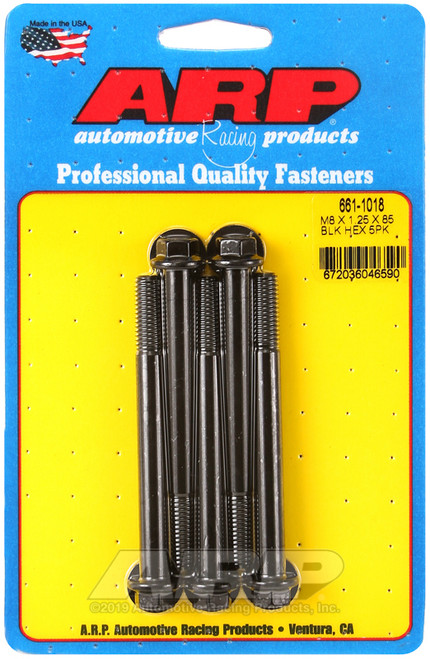 ARP M8 x 1.25 x 85 hex black oxide bolts - 661-1018 Photo - Primary