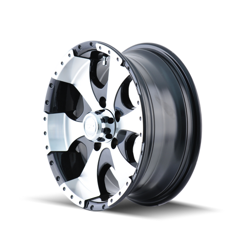 ION Type 136 15x6 / 6x139.7 BP / 0mm Offset / 108mm Hub Black/Machined Wheel - 136-5683BX Photo - Primary