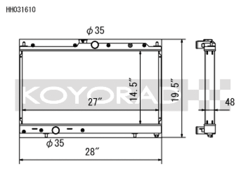 Koyo 03-07 Mitsubishi Evolution 8/9 2.0L Turbo (MT) Radiator - HH031610 Photo - Primary
