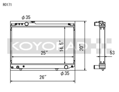 Koyo 86-92 Toyota Supra NA/Turbo MT Only (USDM Vehicles Req. M16x1.5 Plug) Radiator - R0171 Photo - Primary