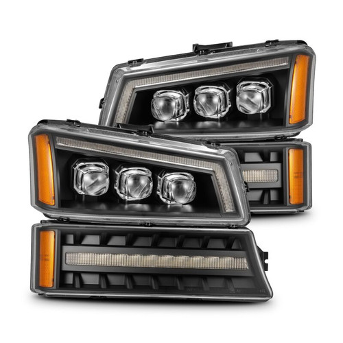 AlphaRex 03-06 Chevy Silverado 1500/2500HD/3500HD/Avalanche Black NOVA LED Proj Headlights - 880256 Photo - Primary