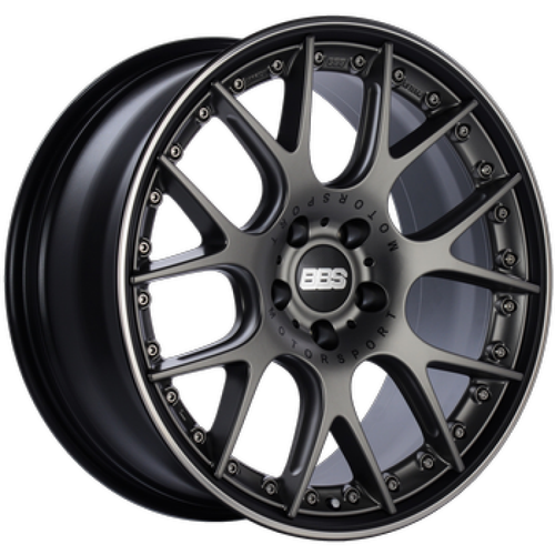 BBS CH-RII 22x10.5 5x112 ET15 Satin Platinum Center Black Lip SS Rim Prot Wheel - 82mm PFS Req - CH7205PBPO Photo - Primary