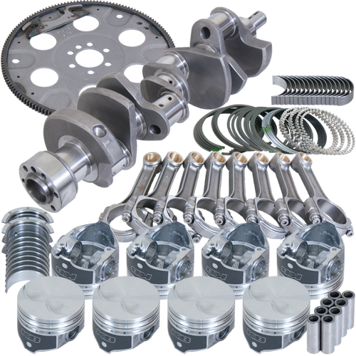 Eagle Chevy 305 1Pc 3.480in Crank 5.700in I-Beam Rods 3.766in Pistons 153 Tooth FP Balanced Assembly - B13101L03053 Photo - Primary