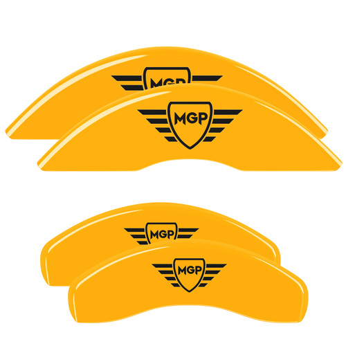 MGP 4 Caliper Covers Engraved Front & Rear MGP Yellow Finish Black Char 2004 Toyota Mark X - 16213SMGPYL Photo - Primary