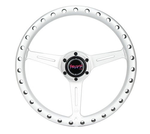 NRG All Aluminum Steering Wheel 330mm - Extra Light- Ergonomic Grip- Anadized Silver - RST-072-SL User 1