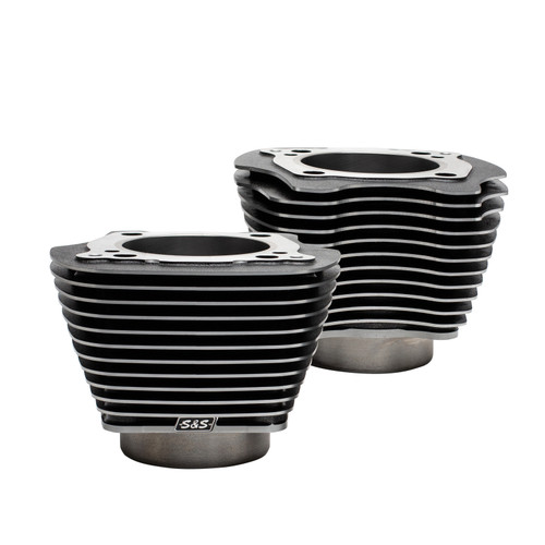 S&S Cycle 2017+ M8 Models 4.250in Bore 4.840in Big Bore Cylinder Set - Black Granite w/ Highlight - 910-0739A Photo - Primary