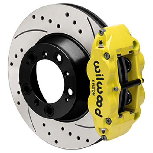 Wilwood 99-12 Porsche 911 (996/997) Superlite 4R Rear Brake Kit Drilled 14.00in Rotor w/Lines - Ylw - 140-17101-DY Photo - Primary